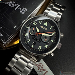 [星晴錶業]新品牌手錶,44mm,AV52665藍綠色錶面銀錶殼銀色精鋼錶帶款, , large