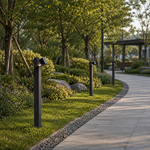 【H&R安室家】60CM直立式雙LED戶外燈 景觀燈 公園燈 庭園燈HR23102, , large