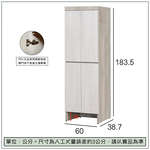 【唯熙傢俱】歐森淺灰雙色2尺木門鞋櫃, , large