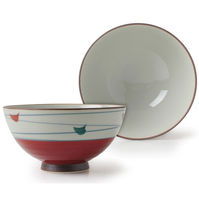 [豐名日本餐具] 4.0"碗 京古染 硃卷 有田燒 / C04RB0-14