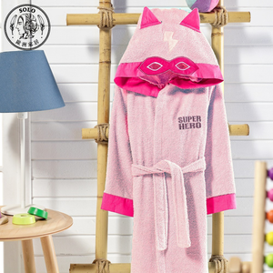 【Solo Vintage】Bathrobe Hero Pink Kid 3-4y