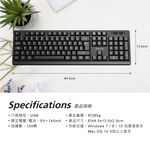 PHILIPS SPK6234 Wired Keyboard 104 Keys Low Noise Comfortable Keys USB Plug and Play Optical Sensing High Durability, , large