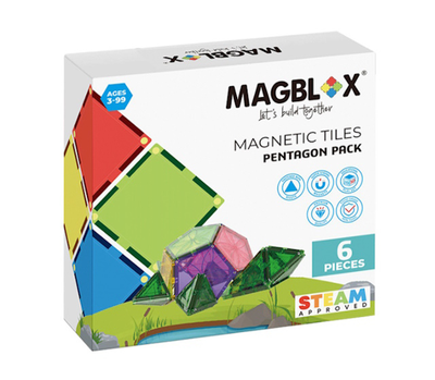[好研所]MAGBLOX® 美學磁力片 繽紛五角形 6 pcs