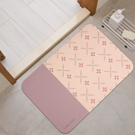 【Monster】 Soft Diatomaceous Earth Absorbent Mat &ndash; Floral Tile Series (60x40cm) &ndash; Pink & Brown Tile Memories, , large