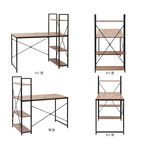 工作桌 電腦桌 工作桌 書桌 層架 DE291, 胡桃色, large
