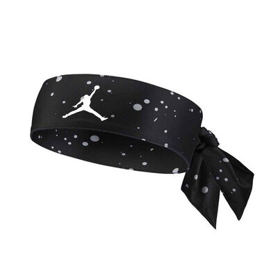 [秉宸] NIKE JORDAN DRI-FIT 印花綁帶式頭帶 黑x白Logo 運動髮帶 籃球頭帶 J1007578