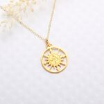 【Angel & Me】Iris Compass s925 sterling silver 24k gold plated necklace gift, , large