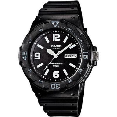 CASIO 卡西歐 DIVER LOOK 潛水運動風手錶-黑/47.9mm MRW-200H-1B2V