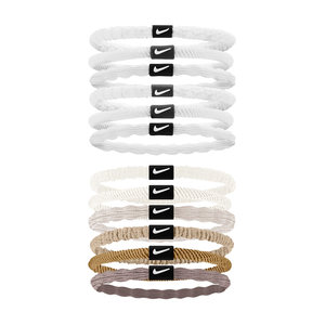 NIKE FLEX 髮圈 6PK 六入裝 運動髮飾 簡約 時尚 多色 伸縮力強 彈性 耐用 舒適 低異物感 N1009194189OS白、N1009194202OS米咖