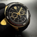 [星晴錶業]FERRARI手錶,46mm,FE00106黑色錶面金色錶殼深黑色矽膠錶帶款, , large