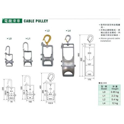 WIN 五金 台灣製造 L1 HARU 電纜滑車 電信鋁滑車 電信滑車 四面滑車 開口滑車 省力工具
