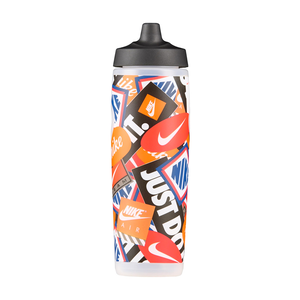 NIKE REFUEL BOTTLE 擠壓水壺 GRAPHIC 24OZ/700ml 運動水壺 快速補水 好拿握 N100995691824白橘