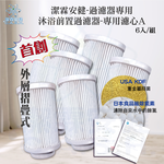 潔霖安健多功能沐浴前置水龍頭-專用濾芯A款-6入超值組, , large