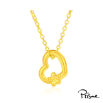 【Prisme Gold】黃金項鍊 愛心小花 鍊墜項鍊 (金重：約0.05錢&plusmn;0.02), , large
