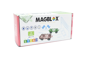 [好研所]MAGBLOX&reg; 美學磁力片磁力車車 棉花糖 (2pcs) (裸粉/薄荷綠)