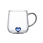 【GlassKing】GK-022 愛心情侶杯 藍粉雙色 咖啡杯 牛奶杯 果汁杯 玻璃杯 紀念禮物, , large