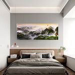 【御畫房】黃山雲海 國家一級畫師手繪油畫60&times;120cm(VF-33), , large