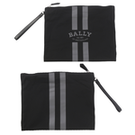 BALLY On The Go Round 條紋尼龍後背包/贈收納袋/黑色, , large