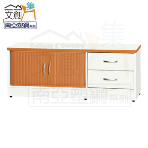 【文創集】瓦多 環保3.8尺南亞塑鋼捲簾推門二抽座鞋櫃(客約商品)