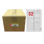 【龍德】LONGDER 三用電腦標籤 A4 52格 11*90mm白色1000張/箱 LD-8105-W-B(適用雷射、噴墨、影印), , large