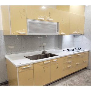 【KW廚房世界】系統廚具  客製化 246公分 廚櫃 工廠直營 一字型流理台  美耐門板 搭櫻花牌瓦斯爐 烘碗機