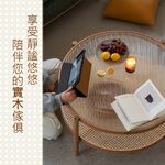 實木藤編玻璃茶几 咖啡桌 Y010080870X, 櫻桃木色, large