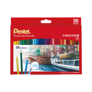 【Pentel 飛龍】水溶性色鉛筆36色 /盒 CB9-36TW -