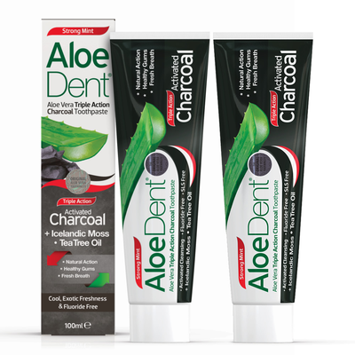 英國Aloe Dent-炭潔淨牙膏(無氟 100ml x 2入)