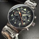 [星晴錶業]新品牌手錶,44mm,AV52665藍綠色錶面銀錶殼銀色精鋼錶帶款, , large