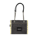 Marc Jacobs 棉質牛仔布鏈帶小款托特包/肩背包/黑色, , large