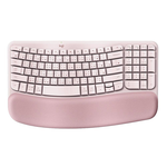 【 Logitech 羅技 】Wave KEYS 玫瑰粉 無線 靜音 人體工學 鍵盤, , large