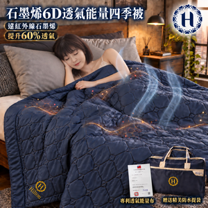 【Hilton 希爾頓】石墨烯透氣四季被-附小型行李袋 (B0095-A)