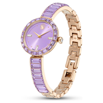 SWAROVSKI 施華洛世奇 Matrix Bangle 方形切割水晶手鐲式手錶 女錶-紫x香檳金 情人生日禮 推薦(5743713), , large