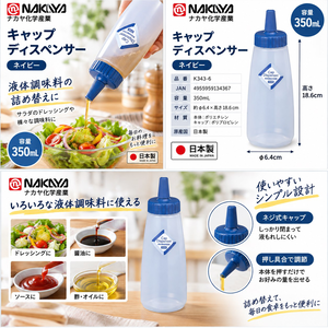 【HIYASU日安工坊】旋轉蓋醬料瓶 350ml 藍色