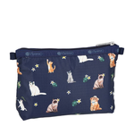 Lesportsac Cosmetic Clutch 雙層拉鍊化妝包 收納袋 盥洗包 女包(熱帶度假貓咪), , large