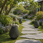 【H&R安室家】36X46手提小燈籠 LED 戶外景觀燈 氣氛落地燈 庭園燈HR23142, , large