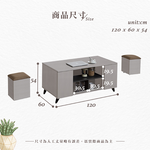 【Hampton 漢汀堡】諾尼全鋁大茶几-含凳, , large