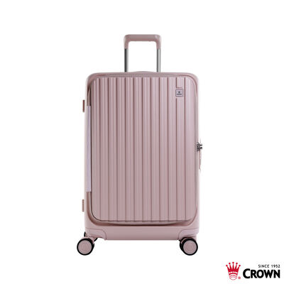 【CROWN 皇冠】C-F5278H 26吋前開框架拉桿箱-粉色