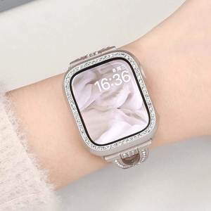 【山水之寶】Apple Watch 4/5/6/SE1/SE2/SE3 44mm保護殼 閃鑽電鍍邊框保護殼