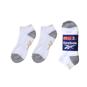 Reebok除臭1/4厚底襪3入組-白色26~29