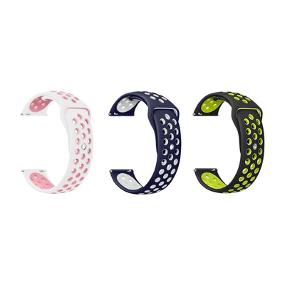 【山水之寶】三星/小米/Garmin Quick Releas快拆式錶帶替換錶帶 親膚矽膠 透氣洞洞通用錶帶 22mm