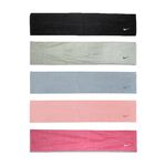 NIKE SOLID CORE長型毛巾120x25cm 運動毛巾 素色 純棉 柔軟 吸水佳 黑 米綠 珊瑚枚粉 灰藍 粉, , large