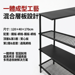 【 SHAONIANNA.TW 】一體成型工業風四層網型收納鐵架｜落地式耐用層架.工業風一體成型四層收納鐵架, , large