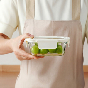 High Borosilicate Glass Food Container with Tempered Glass Lid
