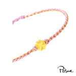 【Prisme Gold】黃金手鍊 幸運草 粉色 編織手鍊 (金重：約0.02錢&plusmn;0.01), , large