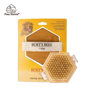 Burt&rsquo;s Bees&reg; 小蜜蜂爺爺 犬貓用麻纖維柔毛梳｜竹製寵物梳・柔軟刷毛・日常除浮毛