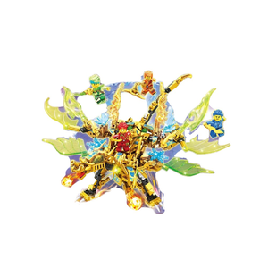 [積木共和國] 【LE DI PIN樂迪拚】LE7091 黃金忍者飛龍 一套四款販售(益智拼裝積木)