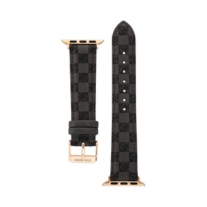 STEVE MADDEN Apple Watch 錶帶 42/44/45mm 適用 C字皮錶帶- 黑色格紋 (不含手錶）