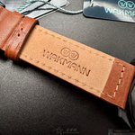 [星晴錶業]WAKMANN手錶,44mm,WA00038黑色錶面黑錶殼咖啡色真皮皮革錶帶款, , large