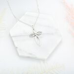【Angel & Me】Curve Cross s925 Silver Necklace Birthday Christmas gift, , large